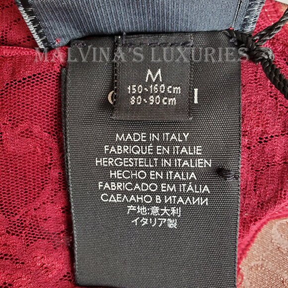 GUCCI TIGHTS SCARLET FLORAL LACE LOGO WAISTBAND sz M / MEDIUM - Picture 12 of 14